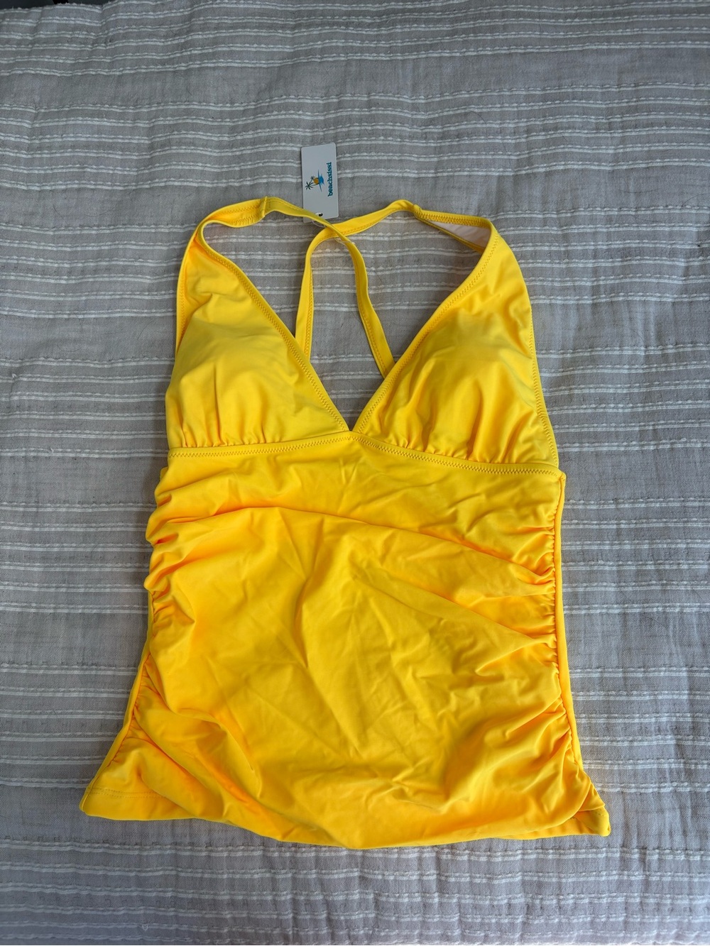 Beachsissi Bright Yellow V-Neck Tankini Top
